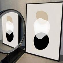 1pc/3PCS Wall Arts Posters Modern Abstract Geometric Beige Black Bohemian Poster Canvas Art, Suitable For Residential And Dormitory Walls, Living Room And Bar Decoration, Dining Room Or Bathroom, Room Decoration, Frameless High-Quality, Indoor/Outdoor Canvas Art, Frameless/ With A Frame