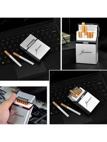 1 pieza Estuche para cigarrillos personalizado con texto personalizado - Regalo ideal para padre, novio o novio - Accesorio de estilo para hombres - Multicolor - Ver 5
