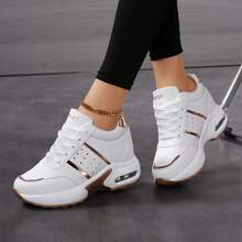 Women's Walking Shoes, Comfortable Women's Trainers, White Shoes - Platinum - View 2