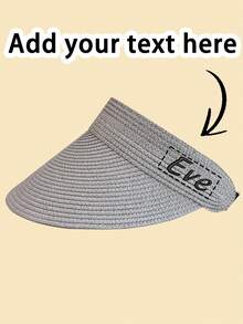 1pc Embroidered Name Beach Hat, Multi-Color Options, Suitable For Beach Vacation, Compact & Easily Stored Women Straw Hat,Durable,Engraved,Stainless,Colorful,Cute,Adorable,Funny,Kawaii,Y2K,Stylish,Unisex,Casual,Custom,Personalized,Unique,Customized,Ideal Gifts For Him,Ideal Gifts For Her,Her,Boyfriend,Girlfriend,Family,Friends - Multicolor - View 12