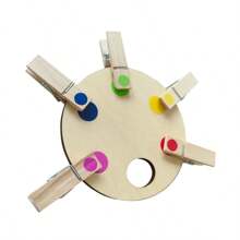 Wooden Clips With Color Dots Matching The Color Palette, Wooden Clips Pairing The Colors Montessori Puzzle Toys