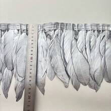 Artificial Gold Feather Satin Ribbon Fringed Trim Tassel Fringed Trim.Materials For Making Carnival Cosplay Celebration Costumes - Multicolor - View 12