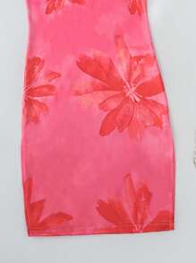 Seven Princess Robe à bretelles fendue fleurie de style de rue décontracté pour jeunes filles