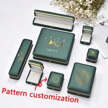 1 Stück Luxus Geschenkbox mit goldfarbenem Rand, für Ringe, Anhänger, Armbänder, Halsketten und Perlen
