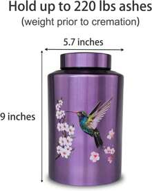 Up To 220 Lbs Large Cremation Urns For Adult Male Female Ashes, Decorative Urn For Human Ashes With Velvet Bag