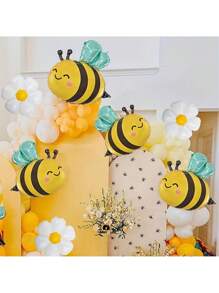 7 Stücke Bienen & Margerite Folienballon Set - Aluminium Folienballons geeignet für Frühling, Geburtstag, Jahrestag, Abschluss, Muttertags Partydeko - Auch geeignet für Hochzeiten, Taufen, Thanksgiving, Valentinstag und weitere Anlässe