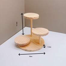 3-Tier Natural Wood Tabletop Makeup, Bracelet, Jewelry Stand Display Shelf, Cosmetic Storage Rack, Multipurpose Mystery Box, Collectible Display - Multicolor - View 14