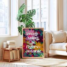 1pc, Canvas Hanging, Framed, Wall Arts, Posters, Modern, Text Posters, Quotes, Everything Is Imaginable Art Prints, Girly Wall Paintings, Fashion Wall Paintings, Abstract Floral Wall Paintings, Funky Girl Art, Inspirational Quote Art, Home Decor, Room Decor, Bathroom, Dorm, Dining Room, Kitchen, Living Room Decor Posters