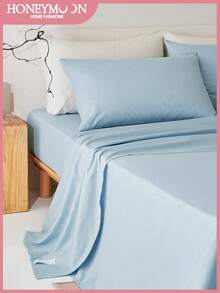 2 Stücke superweiche einfarbige Kissenbezüge, leichte, wolkenartige Bettwäsche, Umschlagverschluss, Oeko-Tex zertifiziert - Blau - Übersicht 2