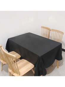 1 Stück schwarze Einweg-Kunststofftischdecke, Geburtstags- und Hochzeitstafel Dekoration, rechteckige Einweg-Tischdecke, wasserdicht und ölfest, ohne Waschen