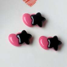 Juego de 3/5/7 piezas de accesorios decorativos con corazón y pentágrama de la serie Dulce Punk Goth, adecuado para zuecas caladas, fundas de teléfono, pinzas para el cabello, manualidades DIY