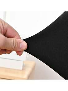 1pc Milk Silk Sofa Cushion Cover, High Elastic Dust-Proof Washable Sofa Slipcover For All Season, Suitable For Outdoor Rattan Sofa - Black - View 3