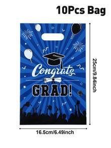 10/25/50 piezas Bolsas de regalo de tela de temporada de graduación 2025, bolsas de regalo con estampado de gorra de graduación azul y negro para felicitaciones a los graduados, bolsas de envoltura decorativas para la fiesta de graduación, suministros de envoltura para la ceremonia de graduación, suministros de envoltura para la cocina, decoraciones de temporada de graduación de la clase de 2025, regalos de graduación, regalos de fiesta - Temporada de graduación azul y negro - Ver 8