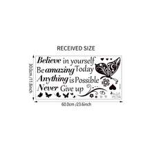 Butterfly Love Family Motto Home Living Room Bedroom Wall Sticker Removable - Black - View 4