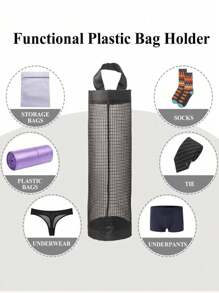 1/2pcs Garbage Bag Storage Hanging Bag, Wall-Mounted Drawstring Shoe Storage Bag, Kitchen Plastic Bag Organizer, Woven Mesh Bag,Plastic Bag Holder With Hanging Net Storage And School Supplies School Accessories Back To School University Students Organizer