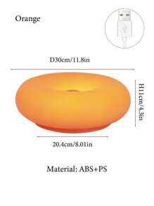 1pc White/Orange Donut Shaped Table Lamp, Simple Creative Light, LED Light, Touch Switch, Three Color Temperature, Infinitely Dimmable, Convenient Charging, Suitable For Gift Giving, Friends Party, Room Decoration, Bedroom Decorative Night Light And So On A Variety Of Atmospheric Decorative Lamps