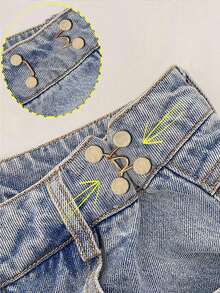 1pc Detachable Waist Buckle For Jeans, Adjustable Waistband Converter Buckle, Metal Brooch Waist Cincher