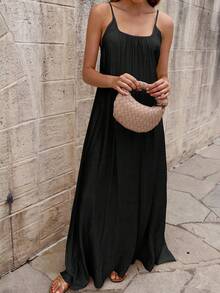 Váy dây mảnh hở lưng Doriss dành cho nữ - màu đen - Xem 3