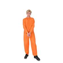 1pc Unisex Orange Solid Color Prisoner Costume Jumpsuit, Suitable For Theme Party, Role-Playing, Events, Casual Home & Daily Wear - Orange - View 4