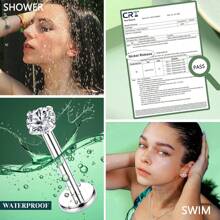 AVYRING 9PCS Stainless Steel Threadless Flat Back Earrings Studs Hypoallergenic Nose Rings Studs 20G/18G/16G Labret Studs Lip Ring Push In Helix Tragus Medusa Monroe Piercing Jewelry