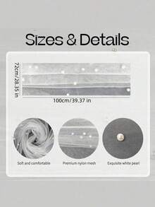 1 Piece Of Faux Pearl Decorative Tablecloth, Wedding White Pearl Hollow Mesh Gauze Tablecloth, Wedding Arch Decoration, Reception Bride Shower, Party Decoration, Chair Ribbon, Activity Background Wall Decoration, Dining Table Center Decoration, Home Decoration Summer Birthday Gifts Beach Back To School School Supplies Room Decor - Multicolor - View 10