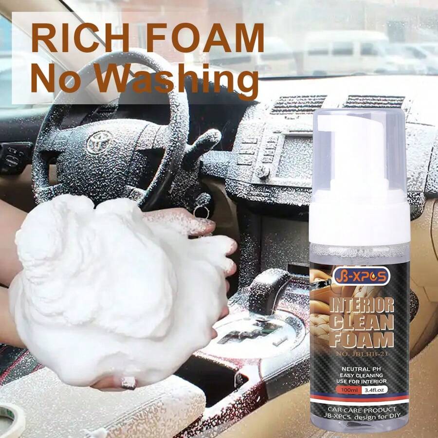 JB-XPCS Limpiador espumoso multiusos de 30/100ML, quitamanchas para limpieza, lavado de coches, interiores del automóvil y limpieza del hogar