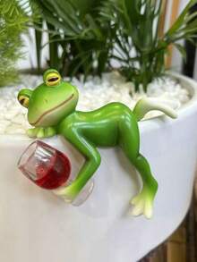 1pc Small Frog Pot Hanging Creative Resin Crafts, Pure Handmade Flower Pot Fish Tank Outdoor Balcony Gardening Ornaments, Flower Pot Edge Hanging Decorative Glass Fish Tank Pendant, Simulation Animal Resin Ornaments, Suitable For Flower POTS, Fish Tanks, Dining Tables, Bedrooms, Bathrooms - Multicolor - View 11