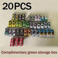 Children's Toy Car Set, Includes Functional Metal Cars And Storage Box. 20pcs Is S Size, 30pcs Is M Size, Car Colors Are Random. Suitable For Boys And Girls Aged 3+ As Birthday, Christmas, Halloween, Thanksgiving Gift,Back To School