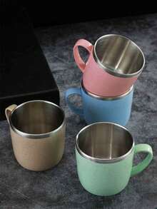 1个304不锈钢马克杯，小麦秸秆元素小马克杯，家用防烫防摔饮水杯，带手柄咖啡杯，不锈钢咖啡杯，双层真空旅行咖啡杯，可盛果汁、牛奶、奶茶、花茶，220ml，教师答谢礼物，马克杯，旅行，夏季必备，母亲节礼物，教师节礼物，不锈钢双层隔热手柄牛奶咖啡早餐杯 - 彩色 - 查看 19