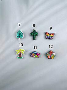 1 Set Of 12 Pcs Panda Cartoon Pattern Fit For Sandals And Bracelet DIY Customization Combination Slippers And Phone Decor Accessories, Suitable For Beach, Holiday, Birthday, Festival Gifts