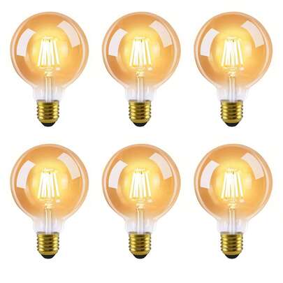 ZMH 6x lampadina LED E27 lampada vintage - filamento bianco caldo 2700K lampadina Edison retrò lampadina in vetro antica lampada a risparmio energetico 4W lampadina decorativa nostalgica per casa sala da pranzo bar industriale