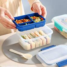 1 pezzo Bento box trasparente e portatile multi-strato, contenitore per spuntino per picnic senza bisfenolo A, Bento box per studenti e lavoratori d'ufficio