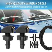 带直杆的挡风玻璃清洗喷嘴，汽车前挡风玻璃清洗喷嘴，带液体软管的雨刮器喷嘴套件，耐用可调节的自动雨刮器喷嘴喷雾器，通用汽车配件，适用于大多数汽车、SUV、卡车，也是各种节日的理想礼物 - 彩色 - 查看 4