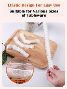 100Pcs Disposable Cling Film Covers – Elastic Stretchable, Dust-Proof, Insect-Proof, Microwave-Friendly, Multi-Purpose Preservation Film For Kitchen, Shower Head, Shoes, And More - White - View 6