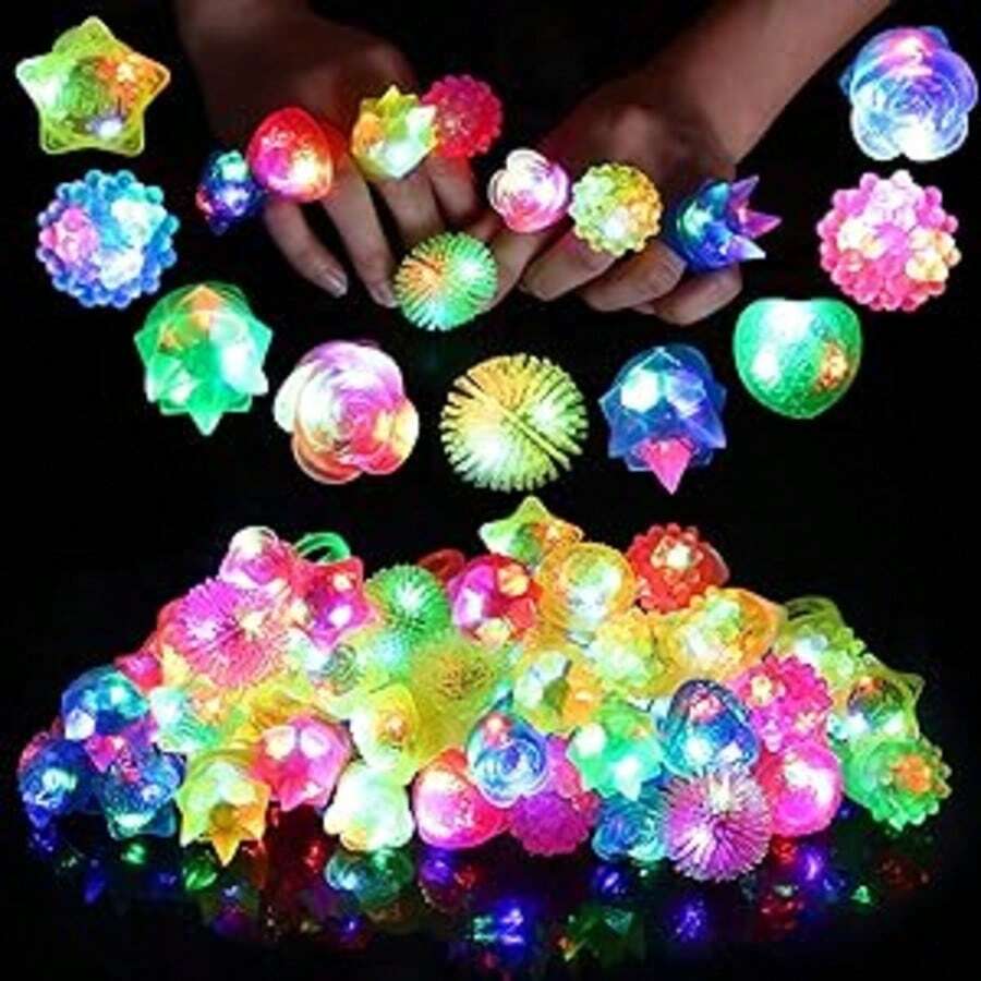 57PCS Glow Party Supplies, Light Up Toys With 24PCS Glow Glasses, 40PCS Glow Bracelets & Glow Hair Bands For Kids Adults, Wedding Birthday Concert Carnival Party Favors - 五彩冰粉54女士發光混合套裝 - 查看 1