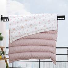 1 szt. składany ścienny wieszak na ubrania, balkonowy składany wieszak na pranie, bez wiercenia aluminiowy składany wieszak na ubrania, chowany wieszak na pranie do oszczędzania miejsca wewnątrz/na zewnątrz