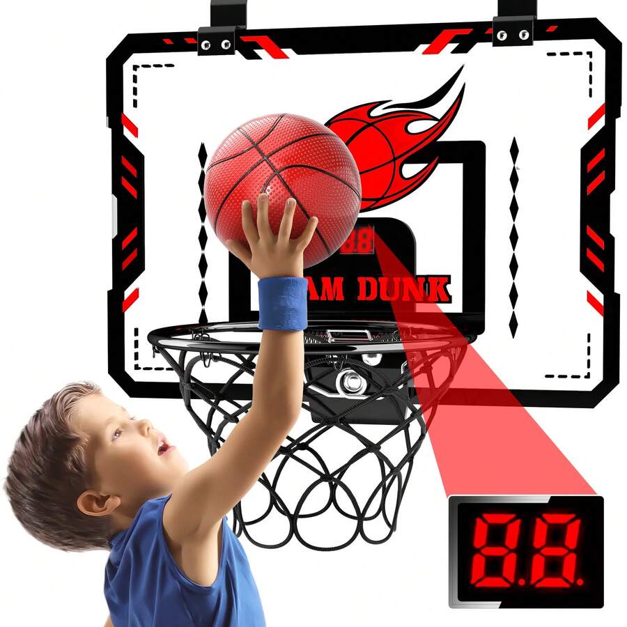 HENGPHY Basketball Hoop Indoor Toys Gifts For 3 4 5 6 7 8 Year Olds Boys Kids, Over The Door Mini Basketball Hoop Toys For Boys 3-5 6-8 8-12, Basketball Hoop Boys Toys Gifts For 4 5 6 7 8 Year Old