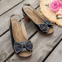 Sandalias elegantes de tacón alto con lazo de moda 2025, adecuadas para fiestas y uso al aire libre, correa tipo tick chunky para tacones abiertos y dedos de los pies, estilo clásico casual de verano