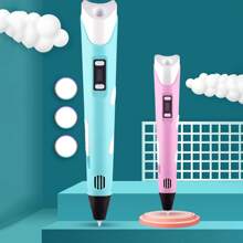 1 zestaw długopisów 3D - różowy, zawiera 9 kolorów filamentu PLA i uchwyt na długopis 3D, album do rysowania, kabel USB, bez adaptera. Nadaje się jako prezent na ukończenie szkoły, prezent na wieczór panieński, prezent dla druhny, prezent na dzień ojca, prezent na wieczór panieński, upominek ślubny, dekoracja na przyjęcie urodzinowe i artykuły ślubne