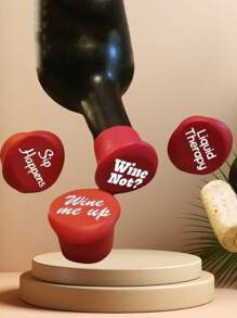 1pc Random Color, New Wine Bottle Stopper, Silicone Seal Creative Wine Stopper, Multifunctional Bottle Cap, Halloween And Christmas Party Supplies