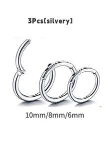1/3/6/9/15Pcs Titanium Hinged Segment Nose Ring Open Small Septum Piercing Nose Earrings Women Men Ear Nose Piercing Body Jewelry Suitable For Daily Life, Festivals, Parties, And Dances - Classic Colors - View 8