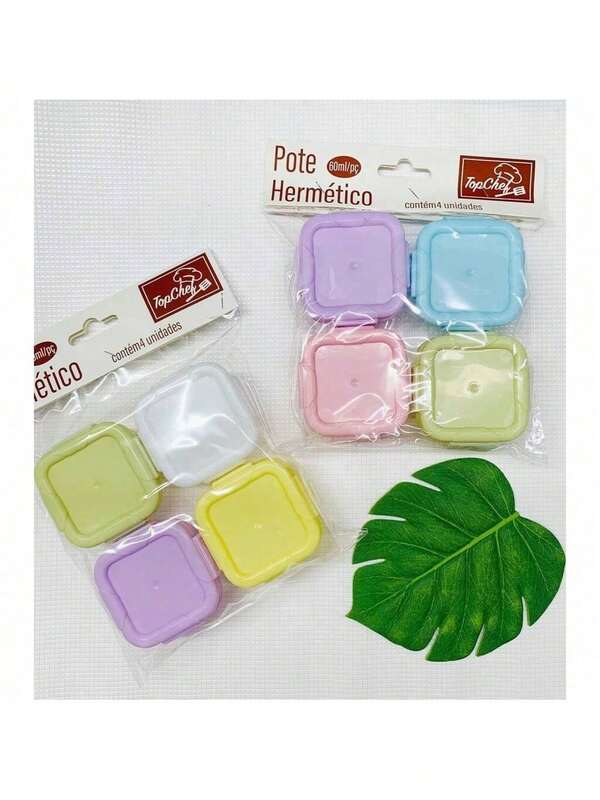 Jogo Com 4 Pote Hermético 60 ml Para Papinha Doce Pode Guardar Na Congelador