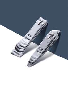 ATOMUS 2件套指甲钳优质不锈钢指甲刀修剪器美甲工具指甲钳美甲工具