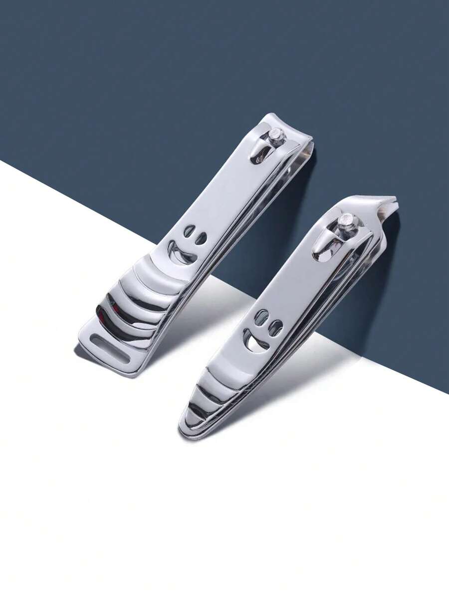 ATOMUS 2件套指甲钳优质不锈钢指甲刀修剪器美甲工具指甲钳美甲工具