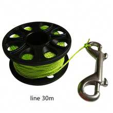 بكرة غوص سكوبا بطول 30 متر مع خطاف مزدوج الطرف من الفولاذ المقاوم للصدأ، معدات غوص الكهوف والحطام تحت الماء - متعدد الألوان - مشاهدة 7
