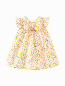 mini bala 女童纯棉连衣裙宝宝甜美透气轻薄 A 字裙 2025 年夏季新品 - 白黃色調 - 查看 6