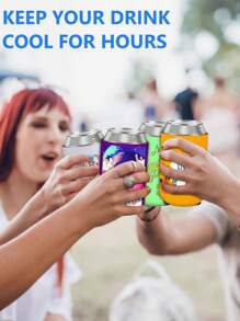 1/3/5/10/12/24 PCS Customized Can Cooler Sleeves, Personalized Foldable Insulated Beverage Bottle Holder With Logo Image Text For Wedding Graduation Birthday Party