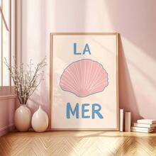 Sea Print, Seashell Poster, Wall Art, Coastal Poster, Beach House Decor, Mid Century Modern, Summer Poster, No Frame - Beige - View 4