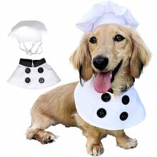 New Top Chef Uniform Pet Costume Hat Set Cute Cat Dog Clothes Holiday Role Playing Dog Clothes Halloween Halloween Costumes - White - View 8
