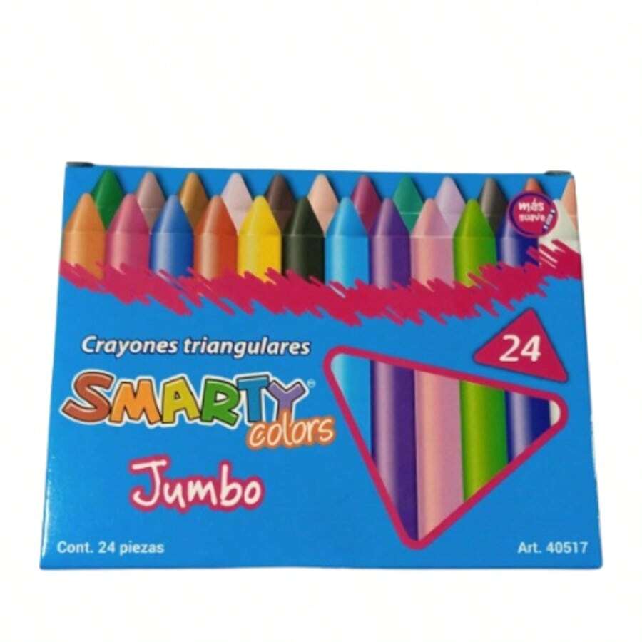 Smarty Colors Jumbo Triangular Crayons 24 Pcs - Multicolor - View 1